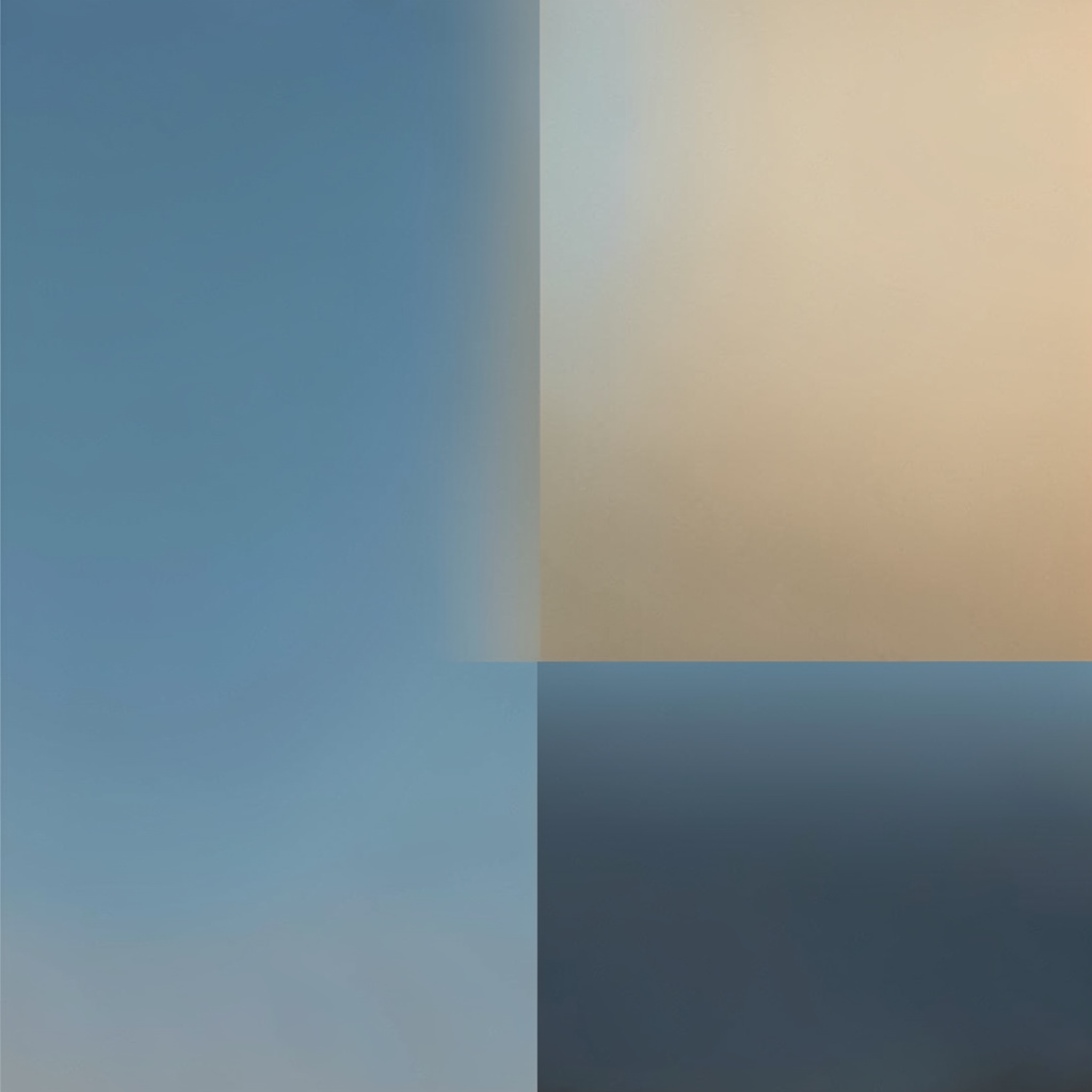 Abstract study scene with muted blue and sand gradient panels suggesting a quiet reading space