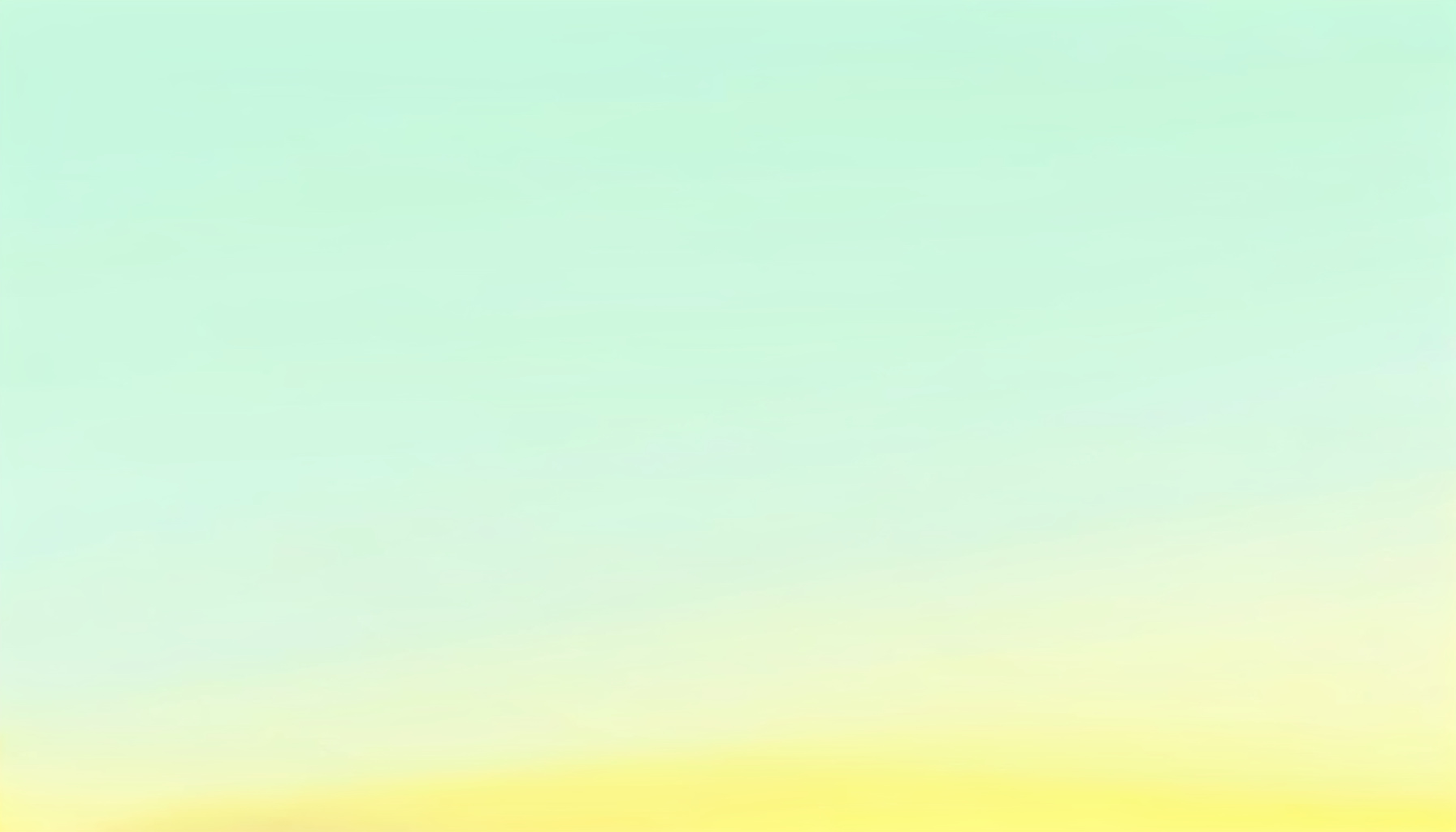 Pale mint gradient with a subtle yellow horizon line